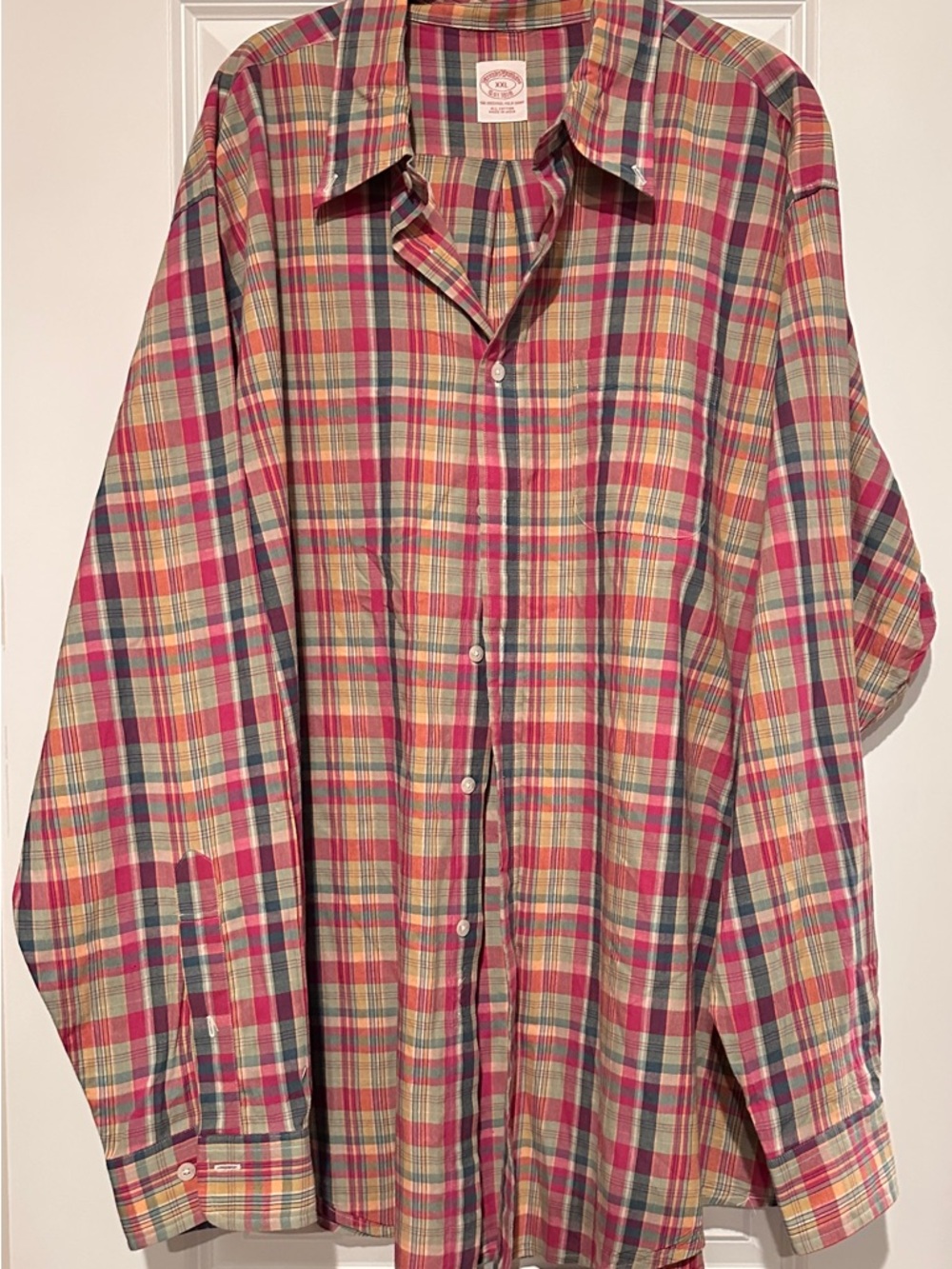 Brooks Brothers Red, Blue, Yellow Plaid Button-Down Shirt